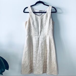 Jessica Simpson A-line lace & shimmer detail dress